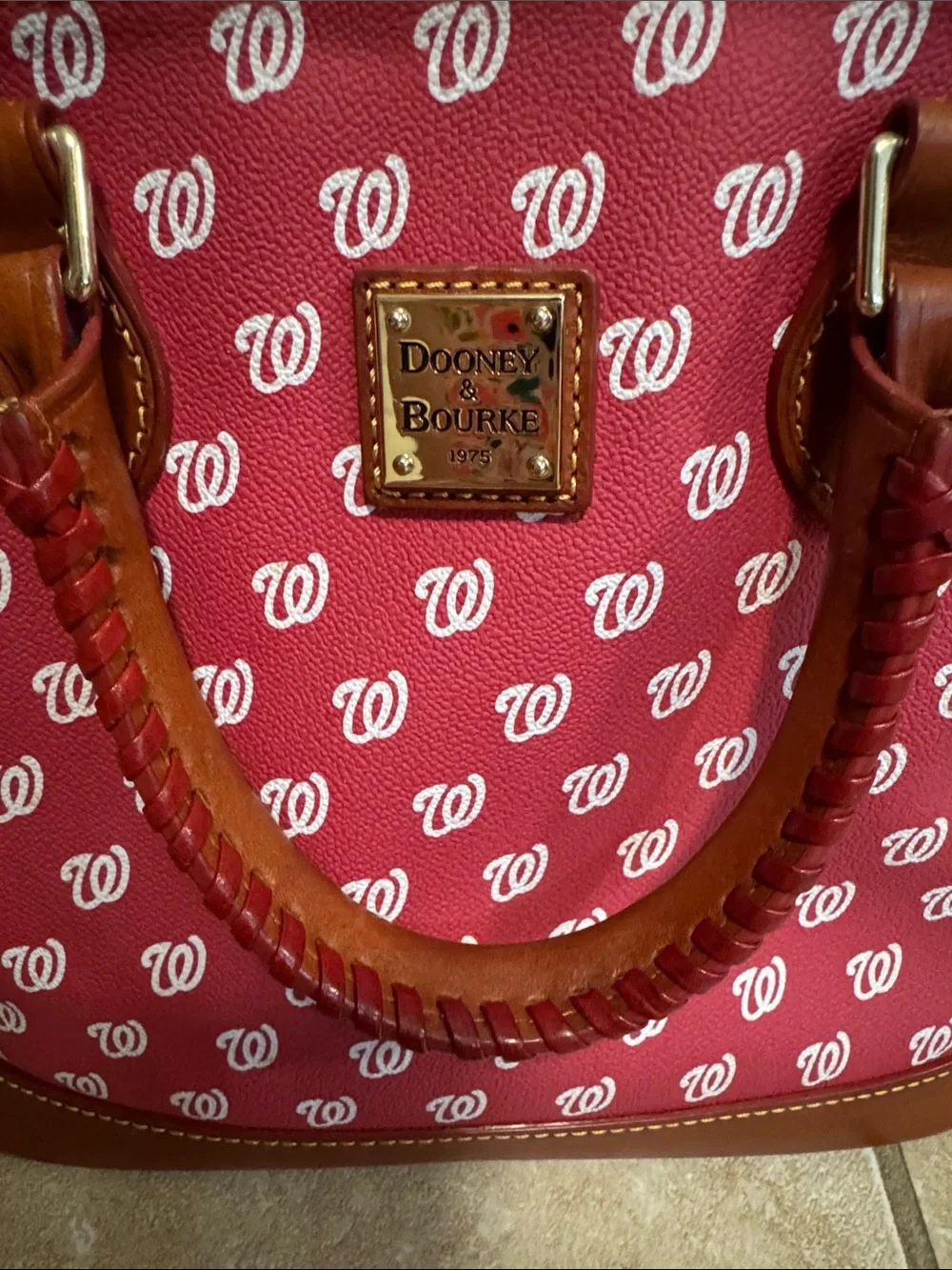 Dooney & Bourke Washington Nationals Signature Logo Dome Satchel